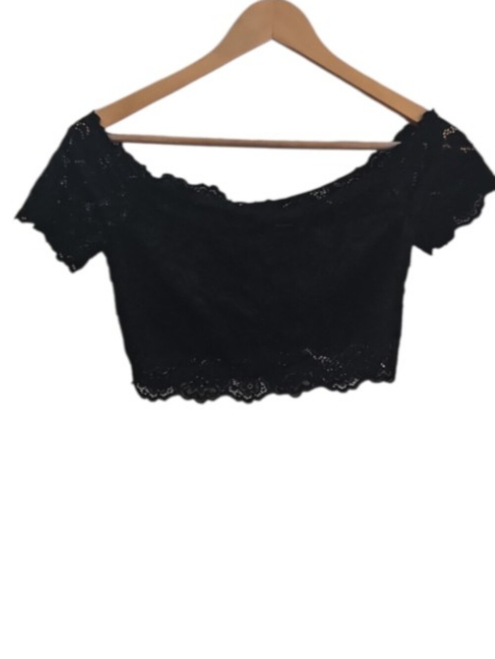 NIKIBIKI Lace Crop Top Women’s S Black Off Shoulder Y2K Romantic Goth Shirt